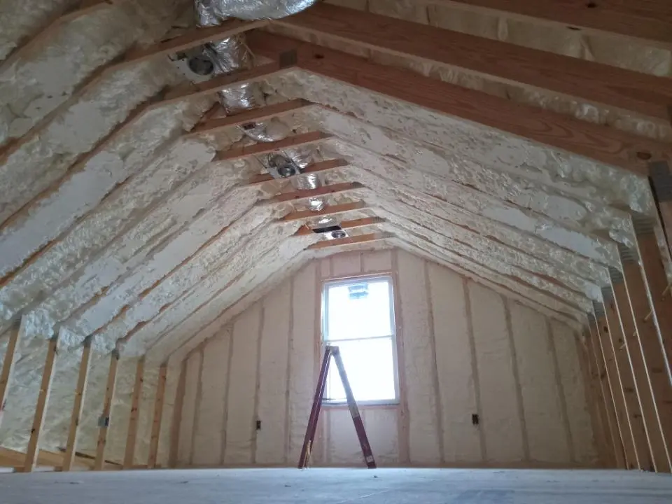Spray foam roofing application for Crawl Space Insulation project in Springdale